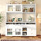 SogesHome Küchenschrank Küchenbuffet Vitrinenschrank Buffetschrank Hochschrank mit Glastür, Weinglasregal, mehrschichtiger Stauraum geeignet für Küche Restaurant, Höhe 171 cm