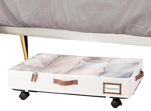 Contenitore per riporre sotto il letto, contenitore con ruote per sotto il letto, cassetto portaoggetti con ruote, contenitore per riporre oggetti sotto il letto, soluzione di archiviazione sotto il