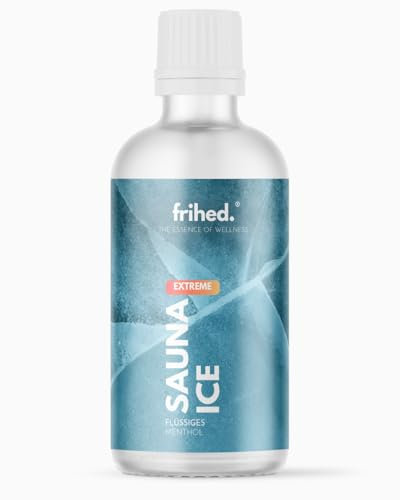 frihed.® Sauna Ice Cristaux de menthol liquides pour tous les types de sauna Parfum extrêmement froid Huile de menthe de qualité supérieure Menthol liquide