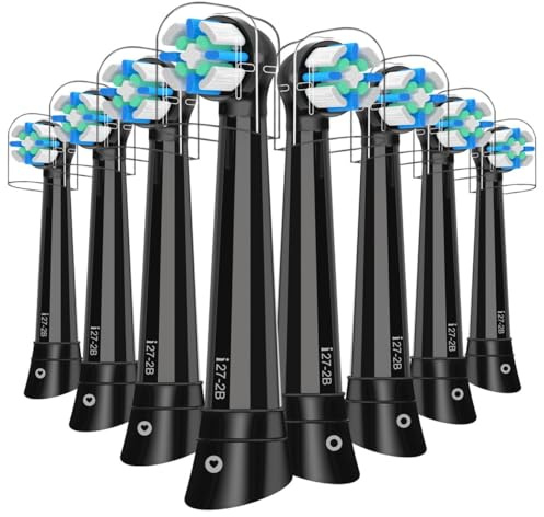 LokoBatii Testine di ricambio compatibili con spazzolino elettrico Oral B IO, testine di ricambio compatibili con Oral B IO 3N/3/4/5/6/7/8/9/10, 8 pezzi, nero IO spazzolini da denti