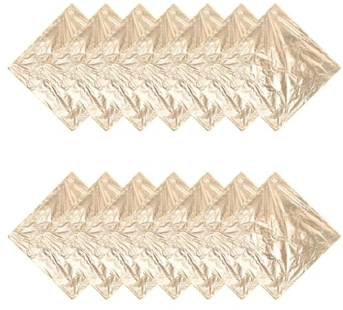 ORFOFE 100 Fogli Foglia d Oro Imitazione per Decorazioni Alimentari Arte su Tela e Decorazione Casa in Foglia Dorata per Progetti DIY e Quadri Decorativi