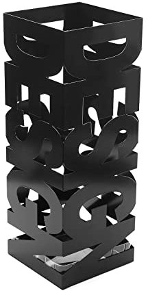 VERSA Design Portaombrelli per Ingresso, Corridoio, Camera, Giardino. Portaombrelli Piccolo e Moderno, Misure (A x L x l) 52 x 19 x 19 cm, Metallo, Colore Nero