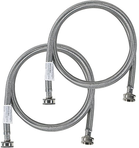 Certified Appliance Accessories Washing Machine Hoses (2 Pack), Hot and Cold Water Supply Lines, 4 Feet, PVC Core with Premium Braided Stainless Steel