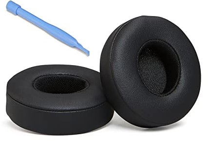 Premium Beats Solo 3/2 Ear Pads - Compatible with Beats Solo 3/2 Headphones (Black) - Protein Leather | High Density Foam | Extra Thick