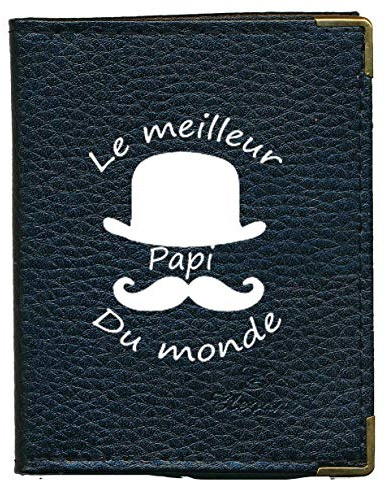Pochette Etui Porte Cartes bancaire Credit, fidélité Noir pour 24 Cartes Meilleur Papi