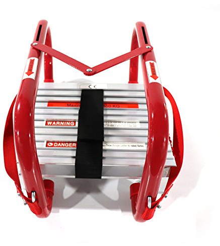 Fire Escape Ladder, 2 Story Emergency Portable Safety Ladder for Adults & Kids with Anti-Slip Rungs and Wide Steps V Center Suitable for Windows and Balcony|15-Foot