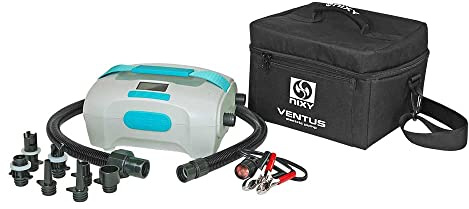 Ventus SUP Pump, iSUP Electric Air Pump for Inflatable Stand Up Paddle Boards by NIXY, 1-20PSI High Pressure, 12V Dual Stage and Auto-Off Function - 7 Nozzles Great for Inflatable SUP, Kayak, and More