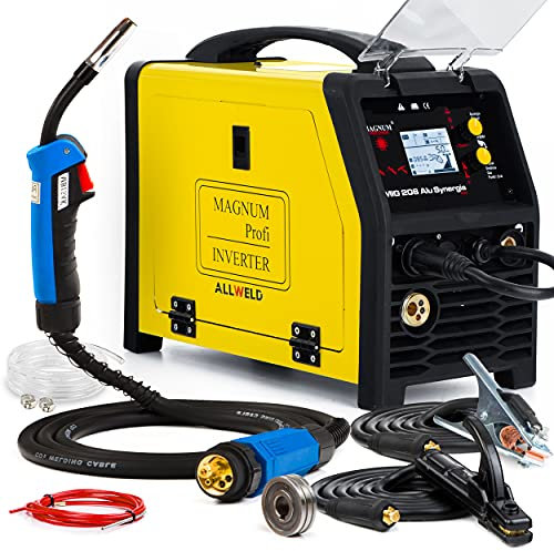 Magnum MIG 208 ALU LCD - poste a souder mig avec gaz 3 en 1 - poste à souder à fil fourré et synergie, inductance - soudage: MIG/MAG, MMA et TIG LIFT - technologie IGBT