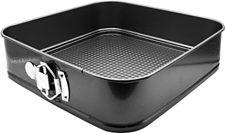 Abcsea 1 st fyrkantig springform kakburk, puddingpanna, kakformar för bakning non-stick bakplåt för tårta, fyrkantiga bakformar för kakor, PFOA-fri, robust 1 mm kolstål, 28 cm