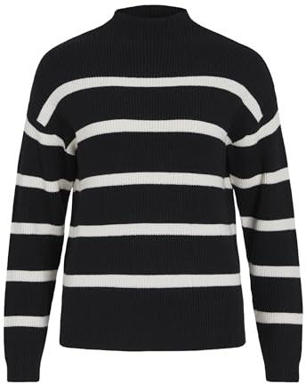 Vila dam Viril Mockneck L/S stickad ribbtopp 2–Noos Stickad tröja