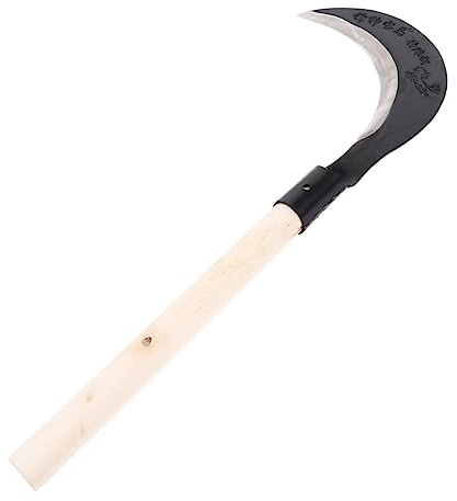 DIXII Guadaña de mano Hoz de mano Caña de azúcar Deshierbe Hierba Acero Manganeso Hoz Jardinería Hierba Hoz (Color: Surtido Colorx2pcs, Tamaño: 50X17CM)