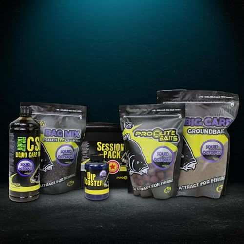 Pro Elite Baits Session Pack Classic | Carp Food | Pack Cebo para Pesca de Peces Grandes | (Squid&Octopus)