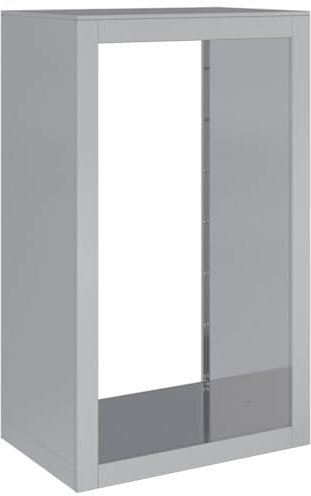 vidaXL Leñero Acero galvanizado 60x40x100 cm, Soporte para leña, Almacenamiento de Troncos, Estante para leñas, Soportes para leña