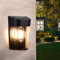 Solar Fence Lights - 4 Pack Outdoor Deck Lights Warm White Solar Garden Wall Lights, Waterproof Solar Outdoor Lights, Auto ON/Off Retro Garden Fence Lights for Garden Post Patio Backyard Decor