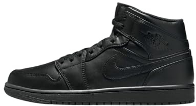 NIKE Air Jordan 1 Mid Herren Sneaker Sneaker Basketball Mode Leder Schuhe, Schwarz , 45 EU
