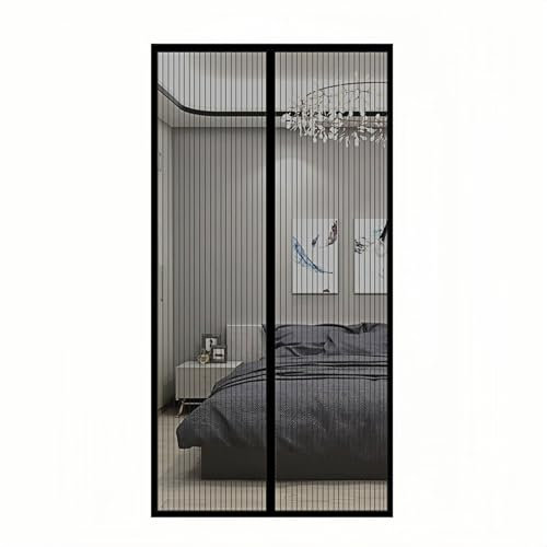 Moustiquaire Porte Fenetre,Aimantée Rideaux Anti Mouches,Porte Moustiquaire,Maillage Crypté Installation Sans Outil,Fermeture Automatique,Noir,90x210cm Fly Screen Door Magnetic