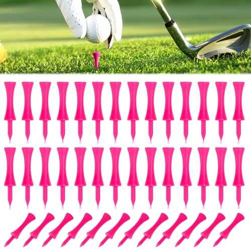 Feirdhoo Lot de 60 Tees de Golf en Plastique 57mm Réutilisables Tee de Golf Réduisent la Friction, Tees pour la Pratique
