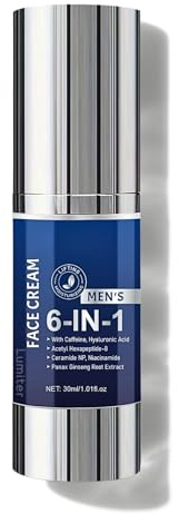 6-In-1 Mens Moisturiser Face Anti-Fatigue Hydration, Face Moisturiser for Mens Gifts for Christmas Birthdays, Anti Aging Face Cream for Men Fine Lines, Fast-Absorbing, Non Greasy, 30ml