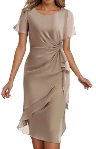 Robe Femme Col en V sans Manches Décontractée Plage Robes Chic et Elegant Été Couleur Unie Mini Longue Tunique Shirt Long Dresses Cache Couvrir Beach Maillots de Bain Cover Up Tendance(Kaki,XXL)