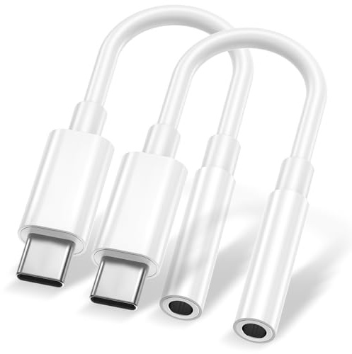 2Piezas Adaptador USB C a Jack 3.5 mm,Adaptador Mini Auriculares iPhone Tipo C a Jack,adaptador Audio Aux Cascos Tipo C Clavija para iPhone 17/16/15 Pro Max/Plus/Pro,iPad ,Macbook,Samsung,Huawei,Pixel