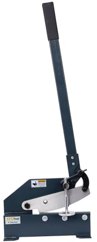 Metal Sheet Shear, Heavy Duty 8 Inch Hand Plate Shear for Cutting Steel, Flat Bar, Rod Manual Sheet Metal Cutting Tool with Solid Steel Frame, High Carbon Steel Blades, Mounting Type for Workbench