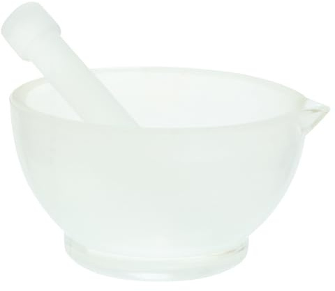 NOLITOY Mortaio in Vetro 90mm con Pestello Set Mini Multifunzionale per Macinare Medicinali e Spezie, Ciotola Pratica per Triturare Farmaci e Uso Cucina Stile Casuale