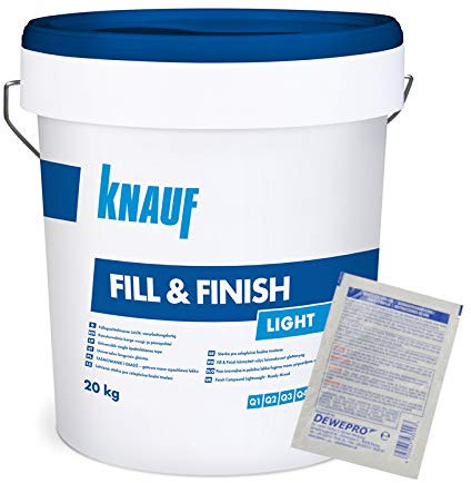Knauf Fill & Finish light 20kg - Allzweckspachtelmasse - im Set inkl. 1 Stück DEWEPRO® Single Scrubs Reinigungstuch