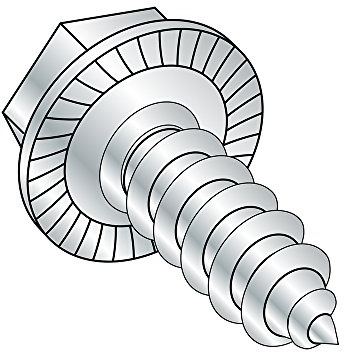 Small Parts 3116ABWS Steel Sheet Metal Screw, Zinc Plated, Serrated Hex Washer Head, Hex Drive, Type AB, 5/16-12 Thread Size, 1 Length (Pack of 10)