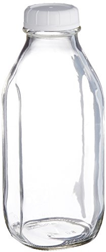Libbey Glass Milk Bottle with Lid - 33.5 oz