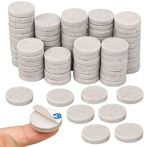 80pcs Furniture Pads Floor Protectors, Self Adhesive Felt Chair Leg Protectors 25mm,5mm Thick Anti Scratch Felt Pads Furniture Feet Pads for Chair, Table, Wardrobe, Sofa Off-white