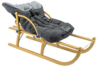 Schlittensack grau - Winterfußsack Fußsack - Sack für Schlitten - Schlafsack - Holzschlitten - Rodelschlitten - Hörnerschlitten