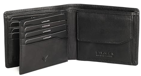Lavalen Carteras para Hombre Piel – Hecha a Mano - Monedero Tarjetero Cuero - La Cartera Hombre Piel Genuina - Billeteras con RFID - Wallets for Men - Regalos Originales, Negro