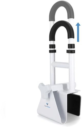 Vaunn Medical Bathtub Handle Grab Bar and Safety Rails for Seniors, Height Adjustable Tub Handles