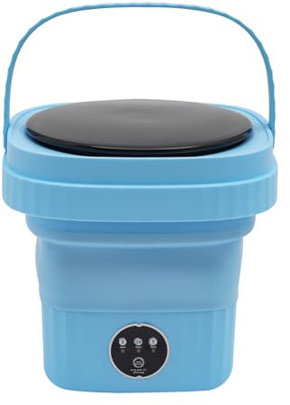 MINRS Mini machine à laver pliable de 6 l avec essoreuse - Petite machine à laver portable - Pour sous-vêtements, vêtements de bébé, autres petits vêtements - Bleu