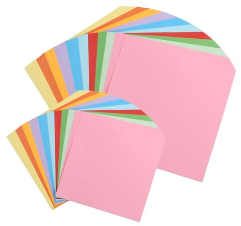 Husalsea 200 Blatt Origami Papier, 20x20 cm und 15x15 cm, Buntes Bastelpapier für Origami, 10 Farben, Bastel-Set und kreative Projekte