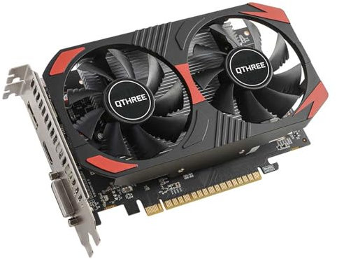 QTHREE GTX 1050 Ti Grafikkarte, 4GB 128-bit GDDR5, Desktop Grafikkarten for PC Gaming, DisplayPort HDMI DVI-D, PCI Express X16, Computer GPU, DirectX 12