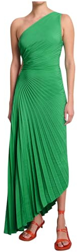 Ofertas Flash del Dia Vestidos de Fiesta Mujer Elegantes,Vestido Mujer Elegante de Un Hombro Vestido de Cóctel Sólido Maxi Vestidos de Fiesta Cintura Alta Vestido Plisado Mujer Vestido Invitada Boda
