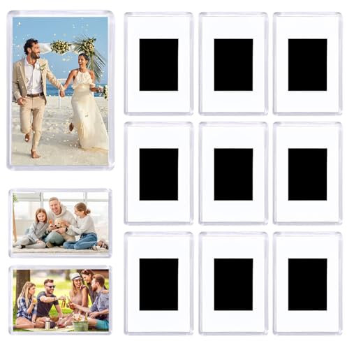 Sctmda Petits Cadres Photo Magnétiques 12 Pièce 7x4,5cm Mini Cadres Photo Magnétiques Cadre Photo Magnetique Frigo Magnet Photo Frigo Magnet Frigo en Acrylique Transparent pour Cadeaux de Famille