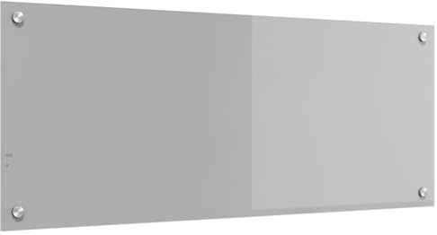 vidaXL Salpicadero de cocina Gris claro 100 x 40 x 0,6 cm, Salpicadero moderno para cocina, vidrio templado resistente, protector rectangular para tus aventuras culinarias