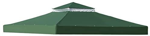 RAABYU Outdoor Grill Shelter Canopy Top Replacement for 10x10 Gazebo Double Tier Pavilion Cover with Air Vent and Waterproof Design Brown Color 300x300cm