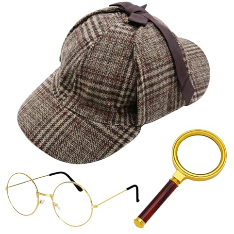 Gissroys Detektiv dräkt med Detective Holmes hattglas förstoring tillbehör set kläder för halloween cosplay kläder