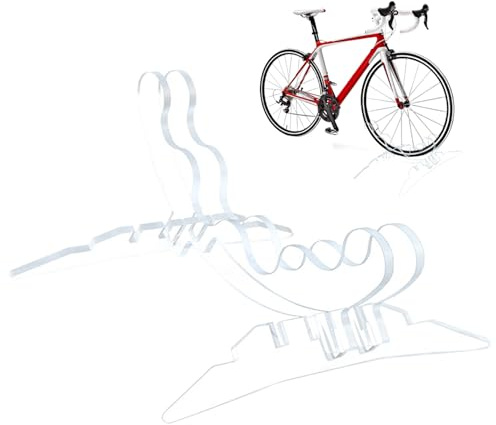 Vmiorzq Support de Vélo au Sol - Acrylique Transparent Réglable Robuste,Support pour Réparation De Vélo Extérieur Au Sol,pour Extérieur Garage Appartement Parking Réparation Rangement Exposition