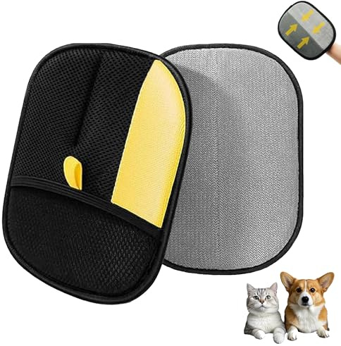 Pure Path Pet Hair Remover - Purepath Hair Removal Glove - Electrostatic Reusable Washable Cats & Dogs Magic Brush for Couch, Clothing, Carpet, Furniture, Car Seats (Yellow)