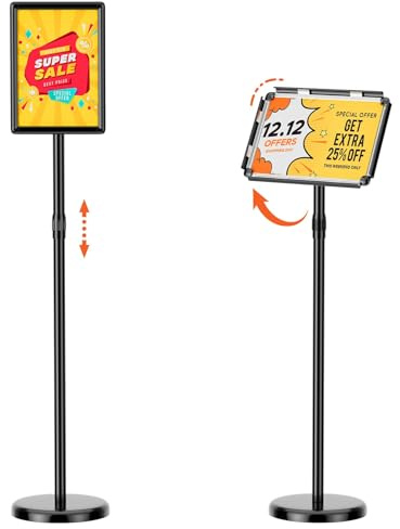 OUKMIC A4 Sign Stand Holder, Adjustable Poster Stand for Display, 1 Pack