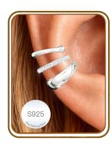 AVOTTO 3pcs Ear Cuff No Piercing for Women Silver Earrings Jewellry Gifts | Ear Cuff No Piercing for Women clip on hoop earrings Silver Earrings