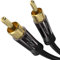 KabelDirekt – 3 m – Cinch-Subwoofer-Kabel, 1 Cinch auf 1 Cinch, Audio/Digital/Video (Koax-Kabel, RCA-Stecker/Stecker, für Verstärker/HiFi, Audiosignal oder Composite-Video, 75 Ohm, schwarz)