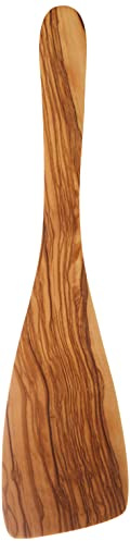 Continenta Wokwender, Woklöffel, Pfannenwender, Wokspachtel, aus Olivenholz, 32 cm, Braun