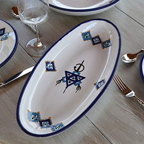 Sahel blå oval skål - L 40 cm