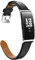 MoKo Leather Strap Compatible with Fitbit Inspire 2/HR/Inspire, Premium Leather Replacement Watch Band with Connector for Women Men, Black