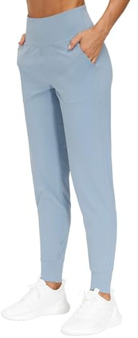 THE GYM PEOPLE Jogginghose Damen Sporthose Lang Yoga Hosen Leichte Sportleggings High Waist Freizeithose für Fitness, Wandern, Laufen/Denim Blau/XL
